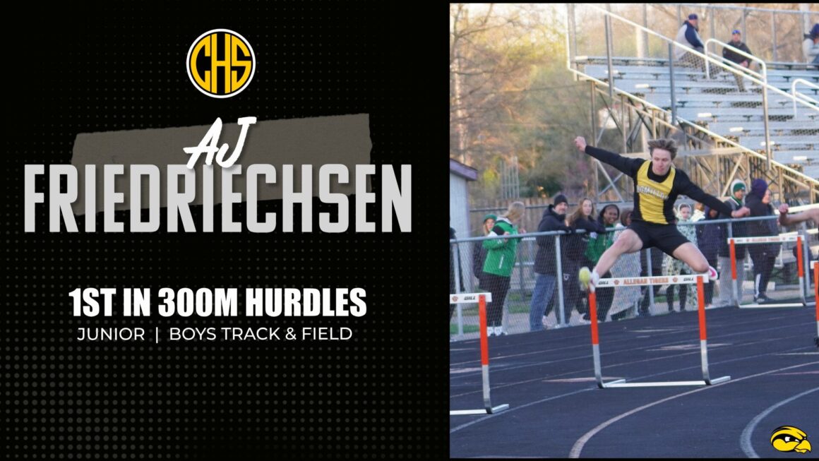 AJ Friedriechsen Wins the 300m Hurdles vs Unity Christian