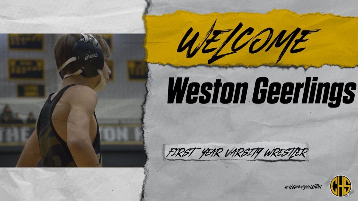 Welcome First Year Varsity Weston Geerlings