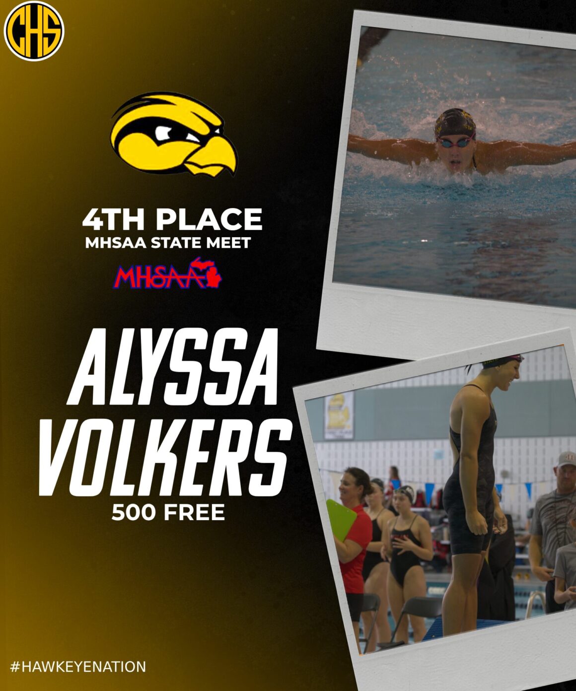 4th Place Alyssa Volkers 500 Free