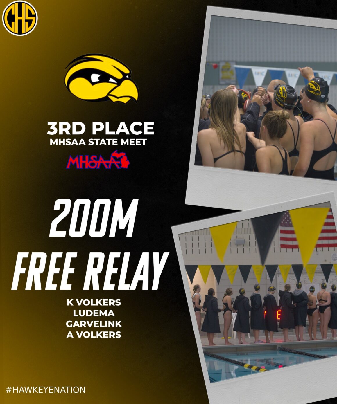 3rd 200m Relay K Volkers, Ludema, Garvelink, A Volkers