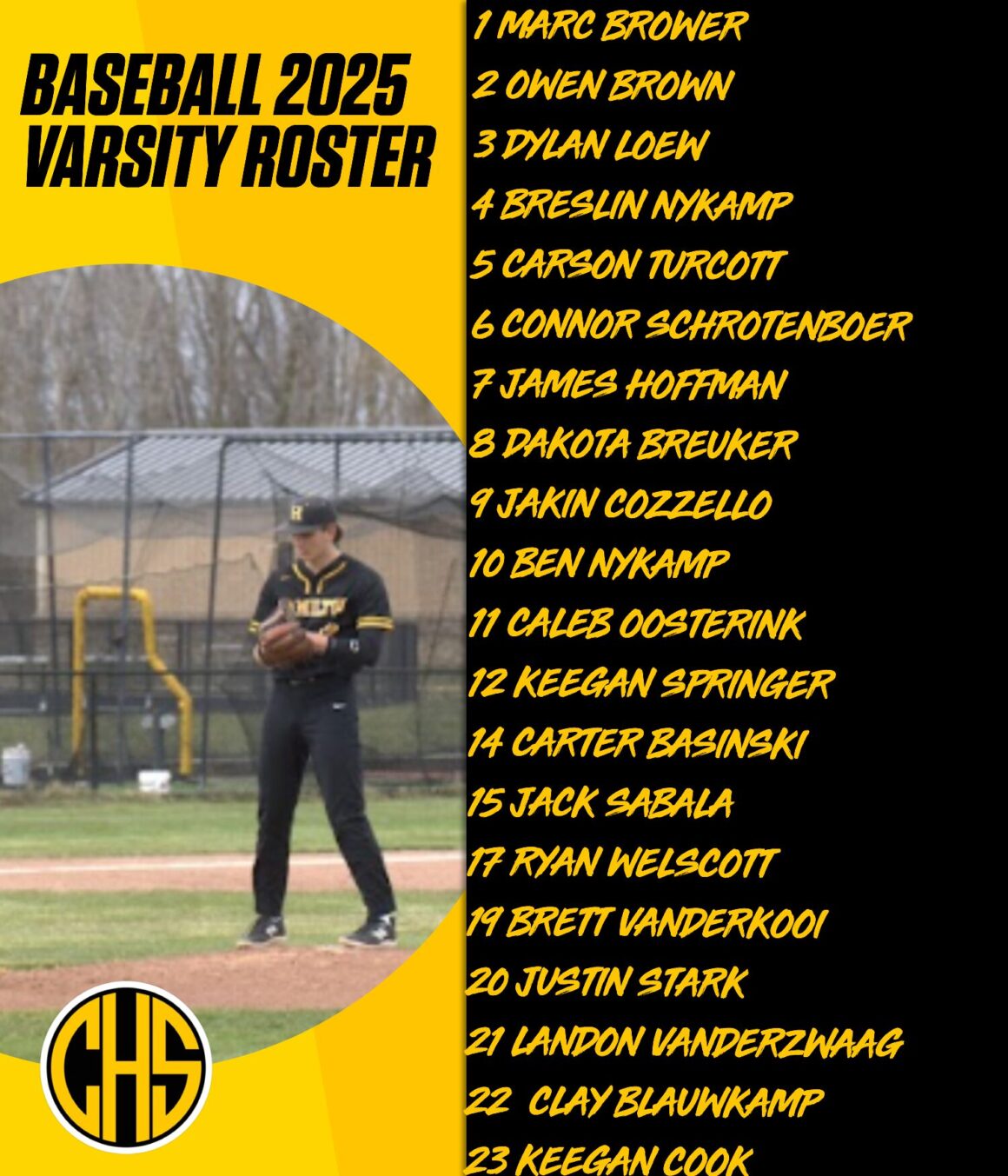 Baseballs Varsity Roster