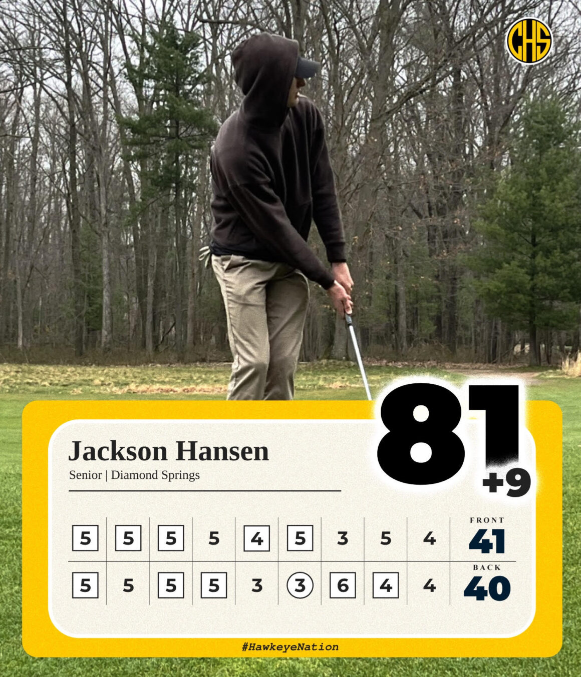Boys Golf Scorecard