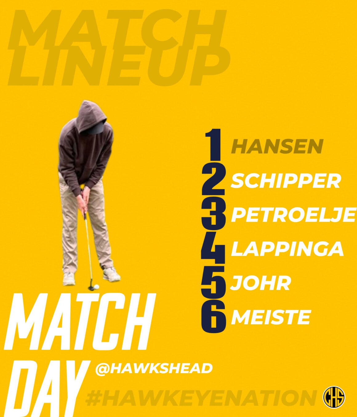 Boys Golf Match Lineup