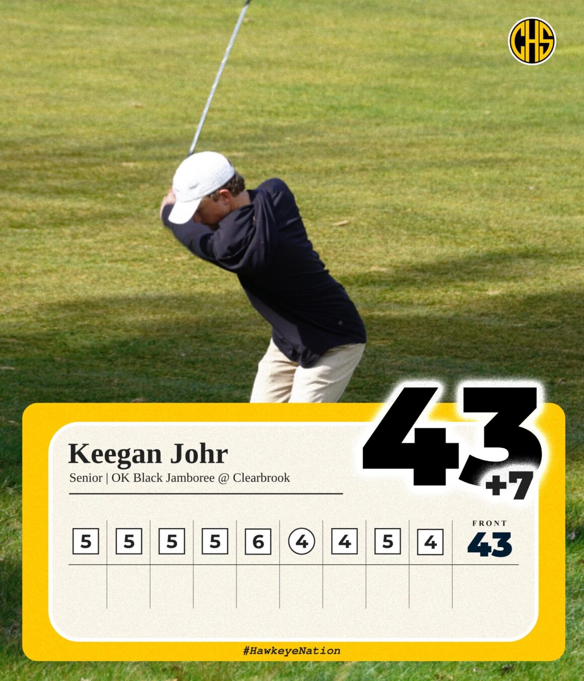 Score Card For Keegan Johr