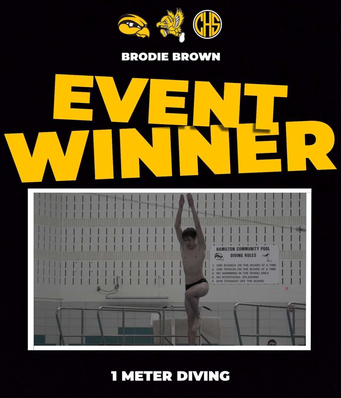 Event Winner Of 1 Meter Diving : Brodie Brown