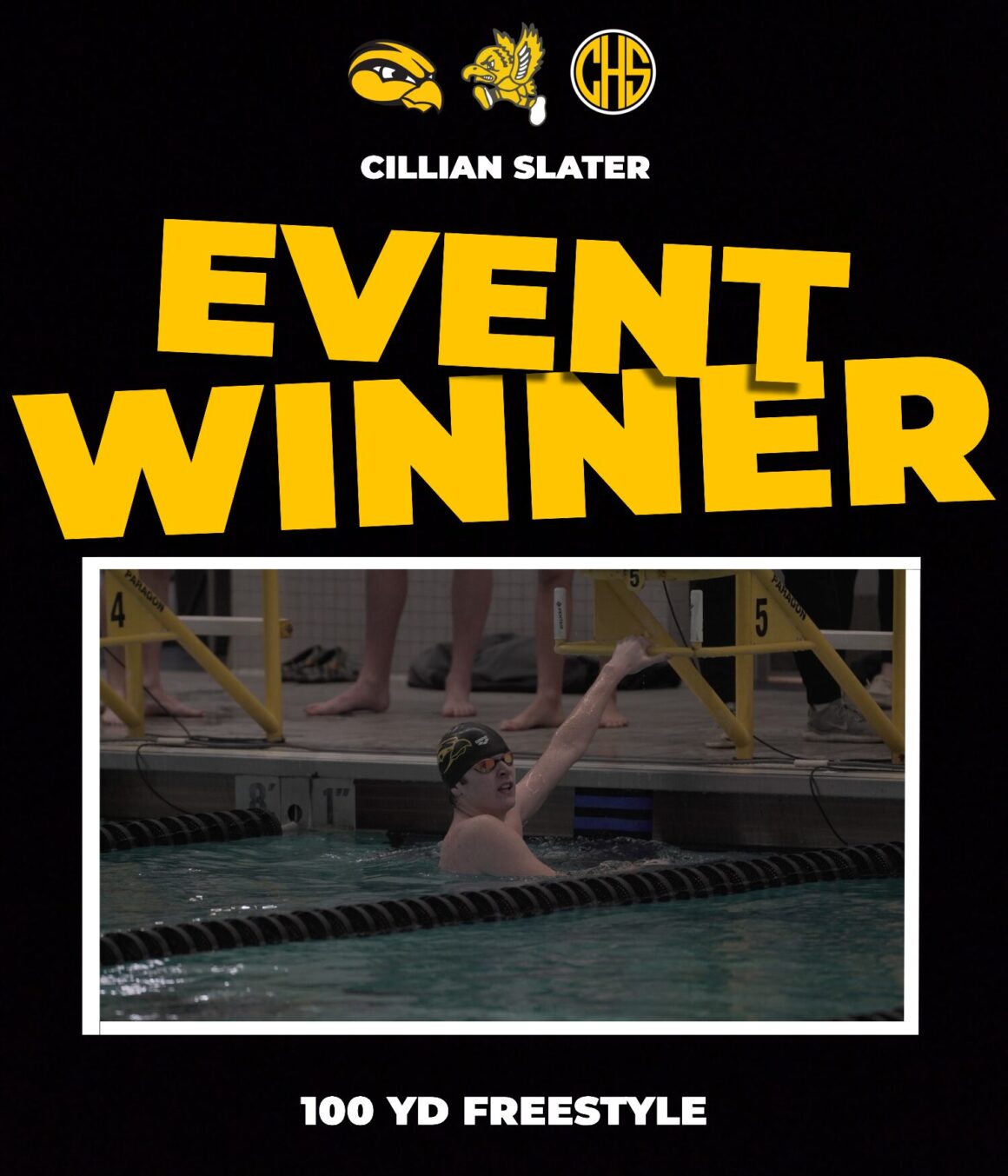 Event Winner 100 yd Freestyle : Cillian Slater