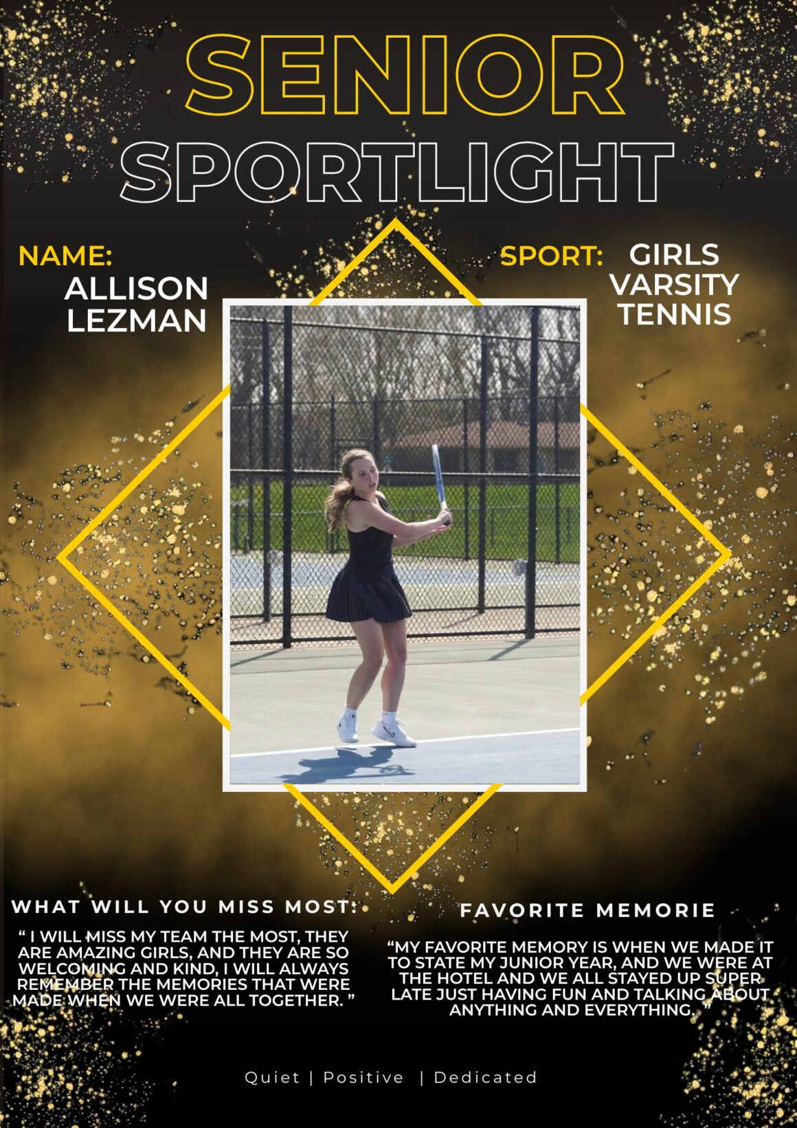 Girls Tennis: Senior Sportlight