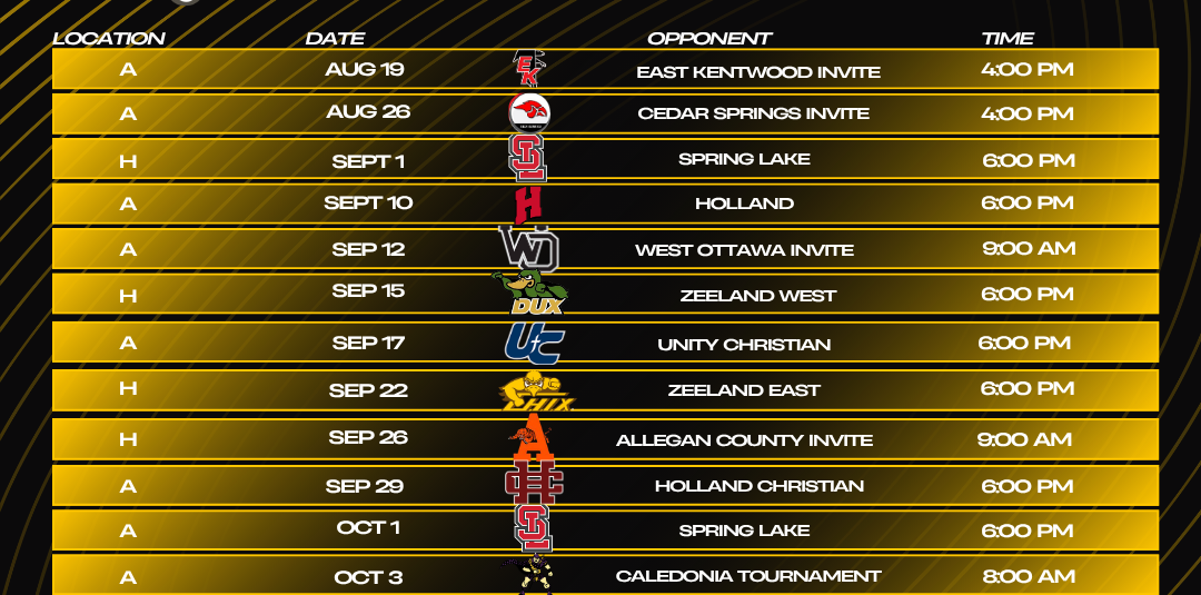 Volleyball 2026 Season Schedule