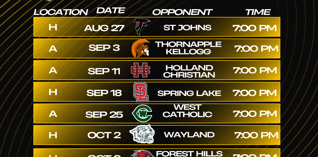 2026 Football Schedule