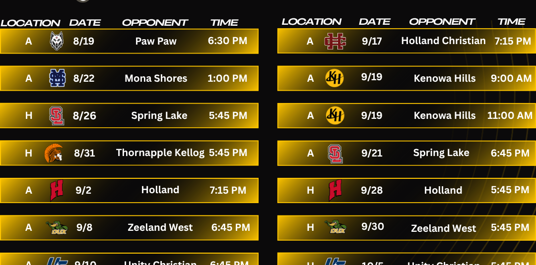 Boys Soccer Season Schedule