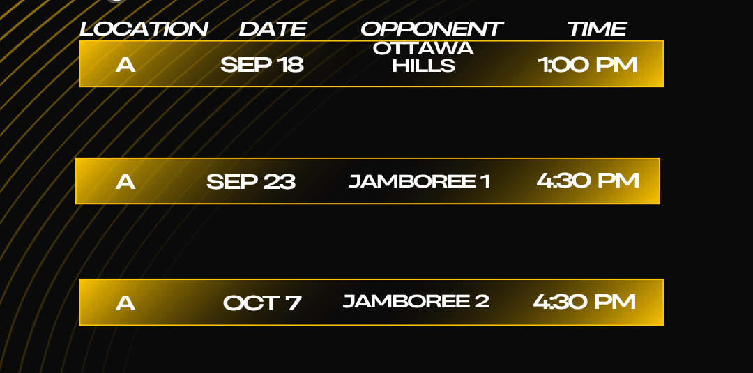 Boys Cross Country Season Schedule