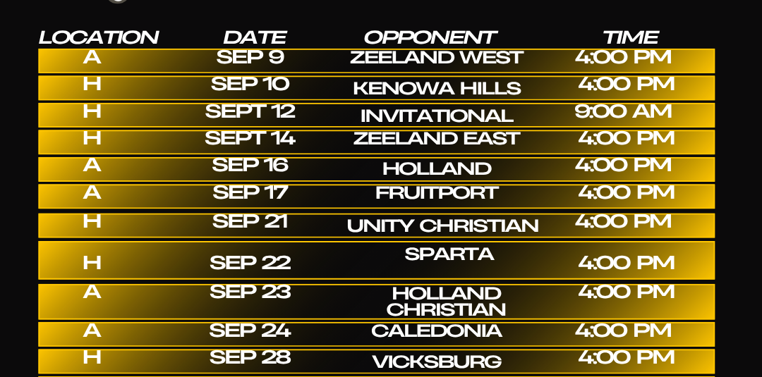 Boys Tennis Schedule