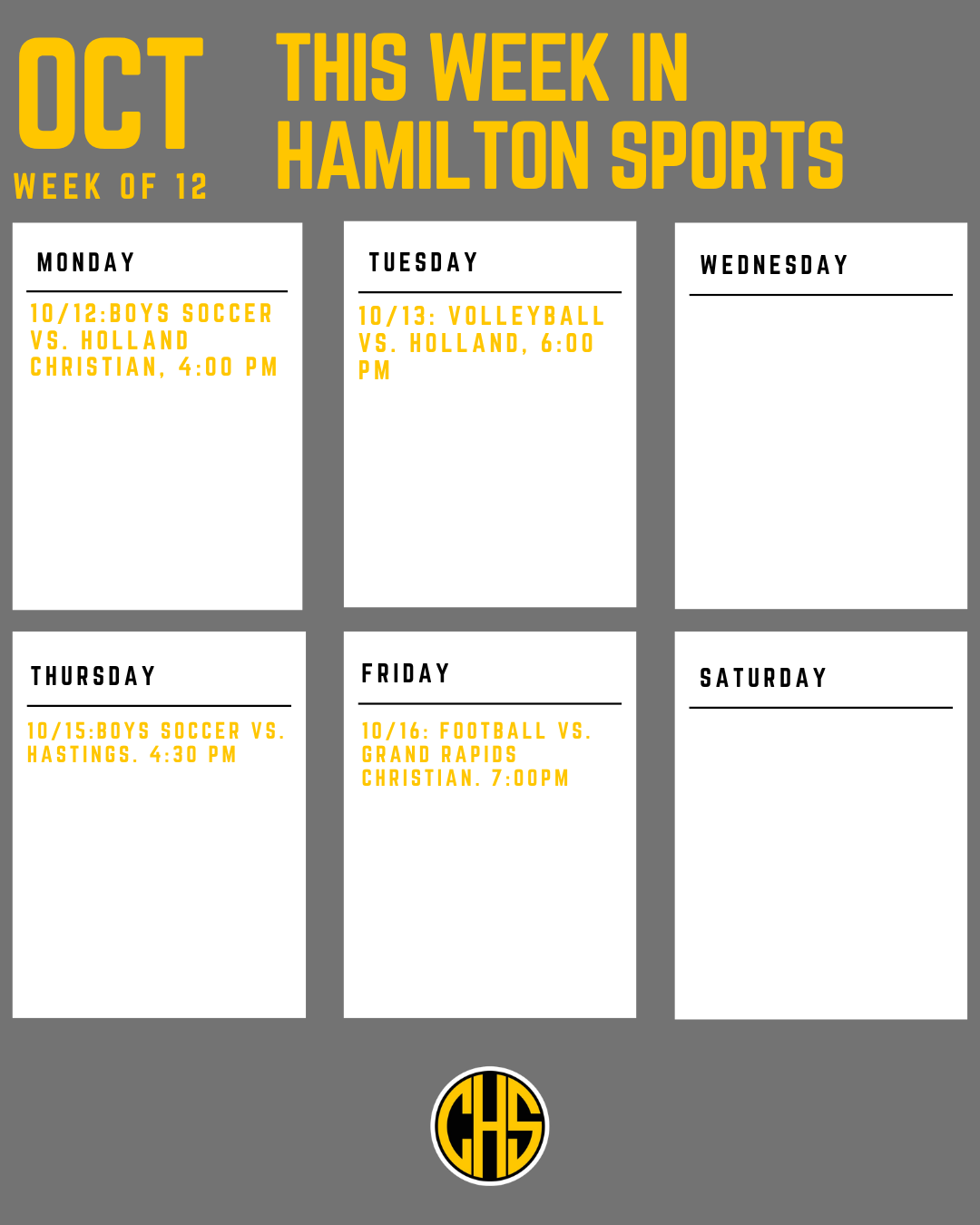 This Week In Hamilton Sports
